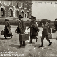 Aankomst van migranten op Ellis Island.